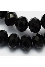 8x6mm Rondelle   Jet Black  x60