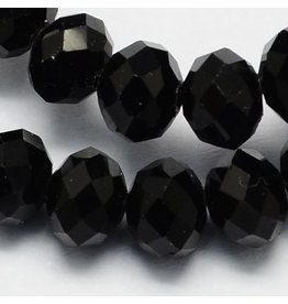 8x6mm Rondelle   Jet Black  x60