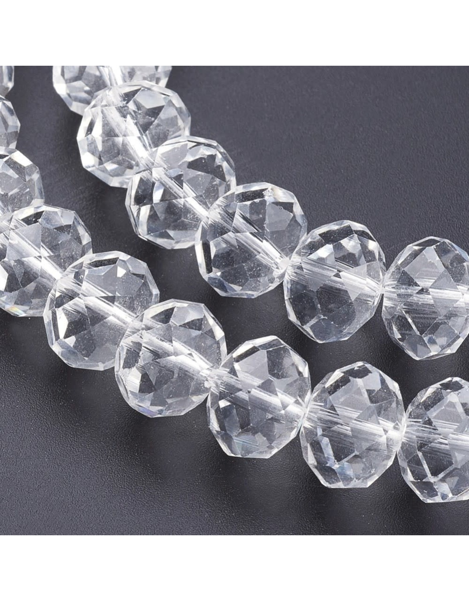 8x6mm Rondelle  Clear  x65