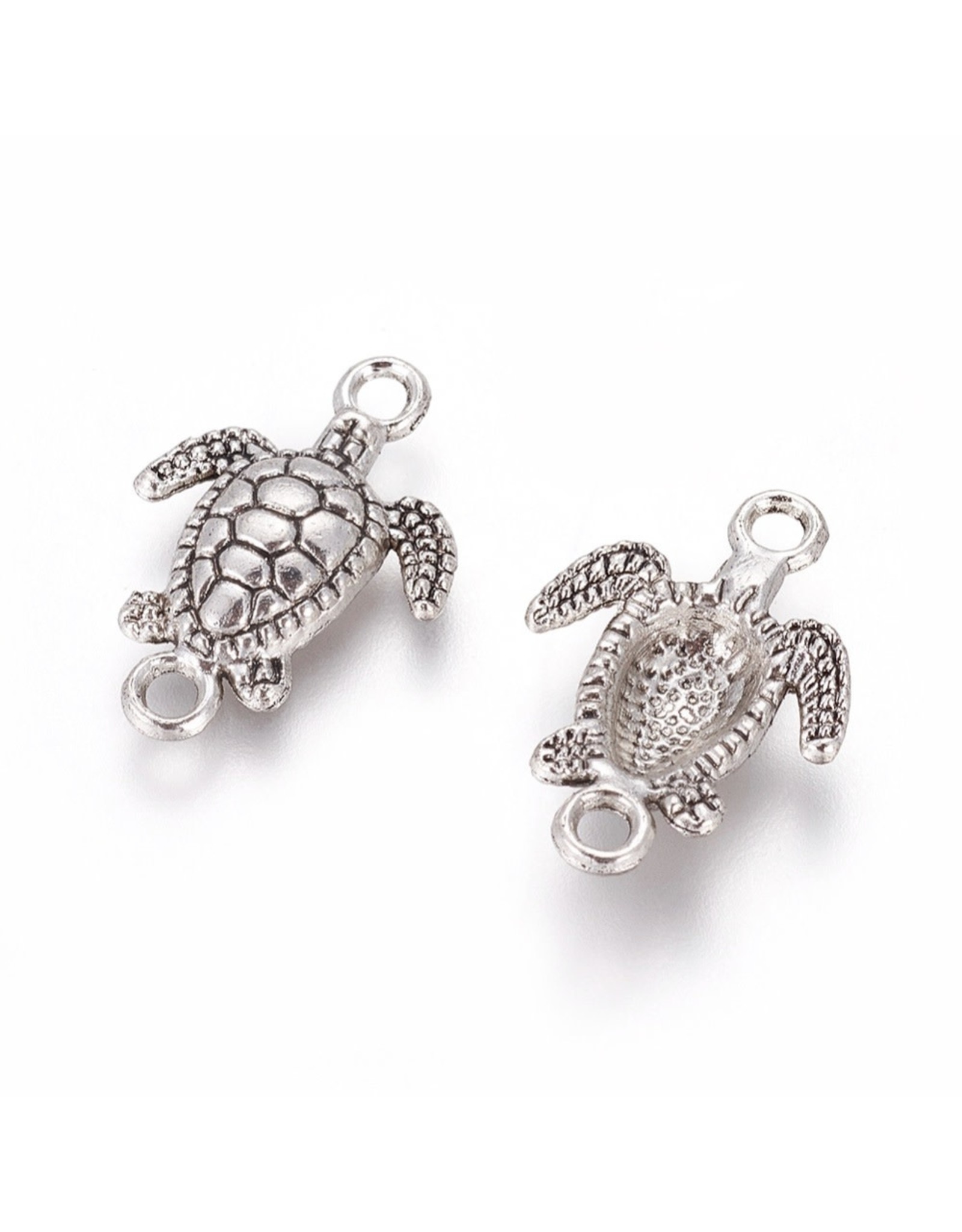 Turtle  Link  21x15mm  Antique Silver x5  NF