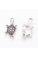 Turtle  22x12mm  Antique Silver  x10  NF
