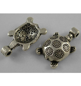 Turtle  20x12mm  Antique Silver  x10  NF