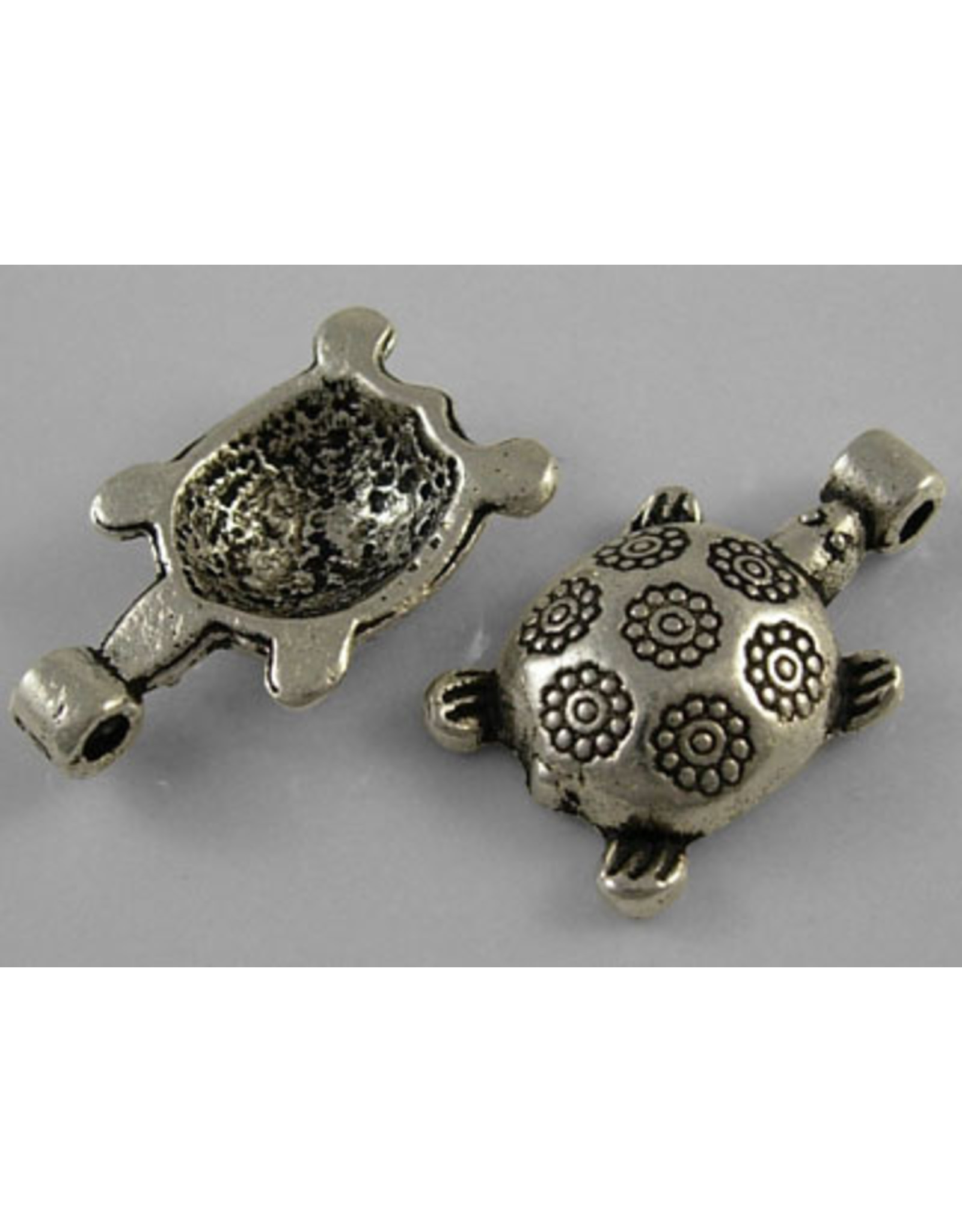 Turtle  20x12mm  Antique Silver  x10  NF