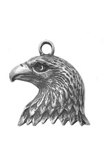 Eagle Head  23x20mm  Antique Silver  x6  NF