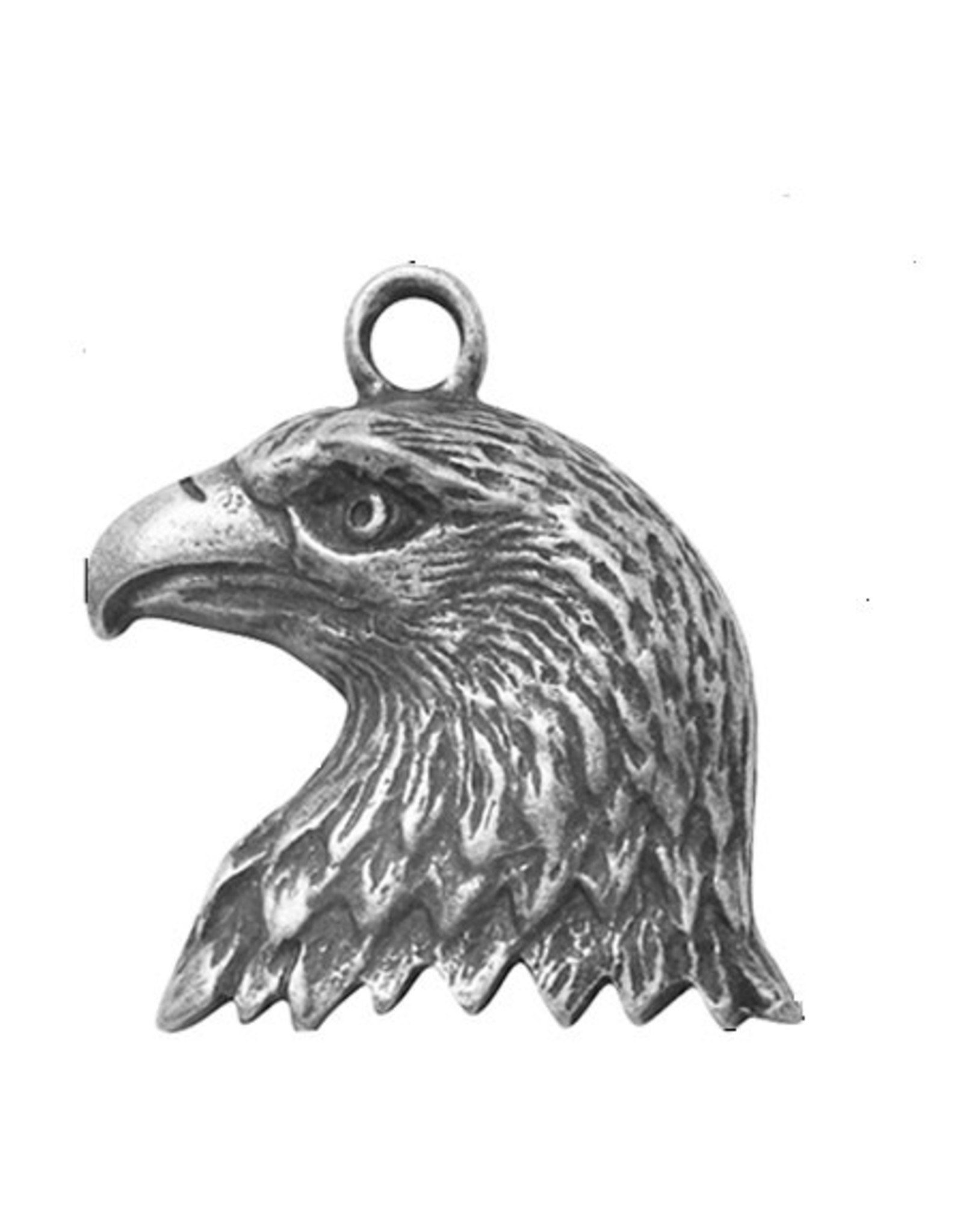 Eagle Head  23x20mm  Antique Silver  x6  NF