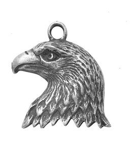 Eagle Head  23x20mm  Antique Silver  x6  NF