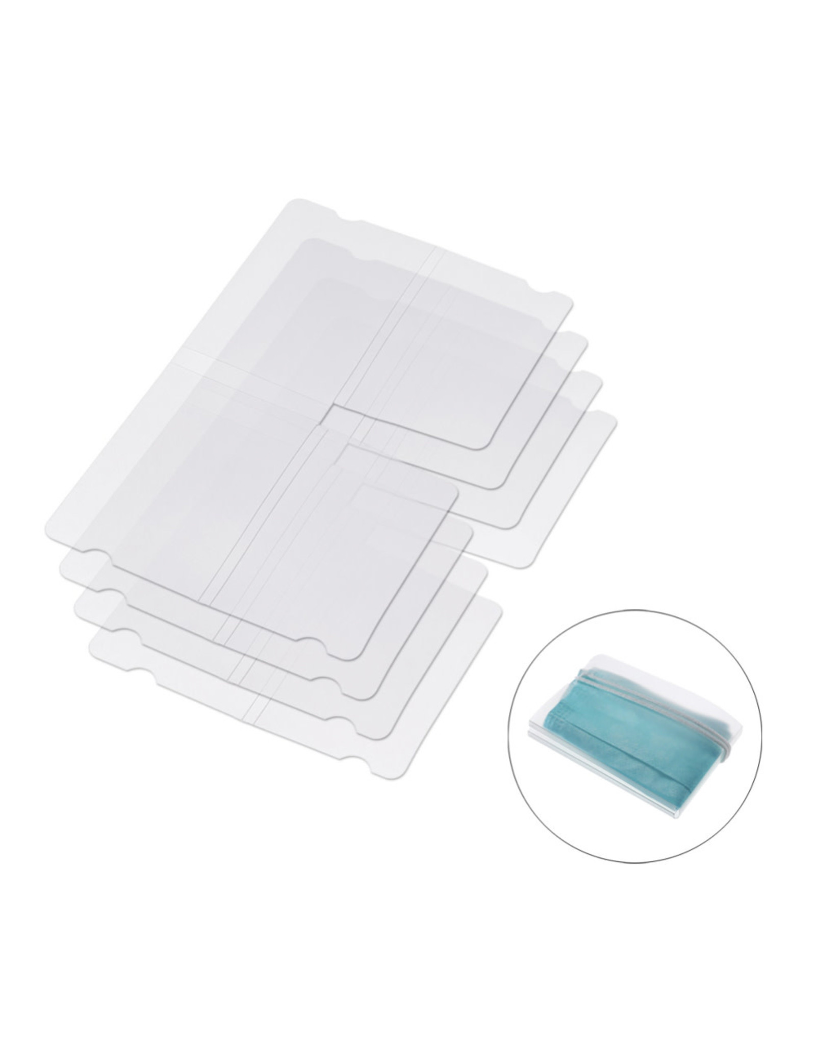 Plastic 18x6cm Storage Folder for Face Mask x2