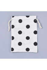 Gift Bag Black Polka Dots  14x10cm  x5