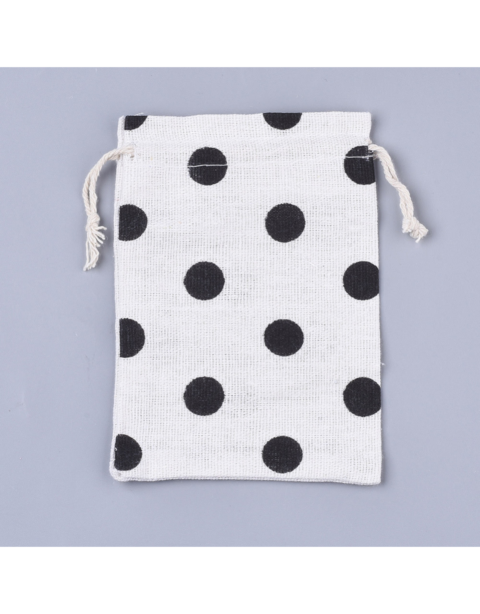 Gift Bag Black Polka Dots  14x10cm  x5