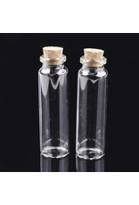 Glass Bottle with Cork Clear  75x22mm x6