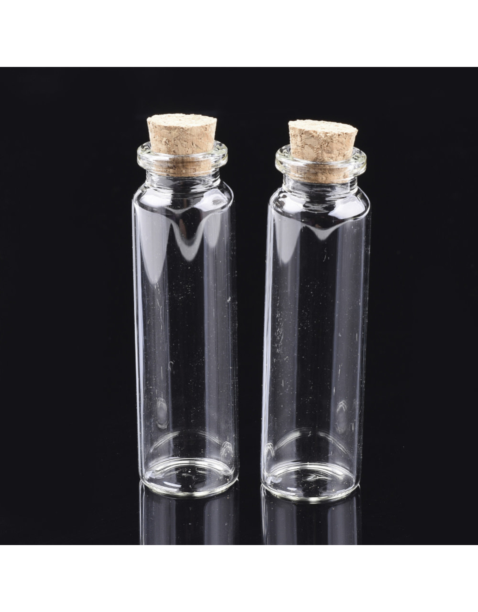 Glass Bottle with Cork Clear  75x22mm x6