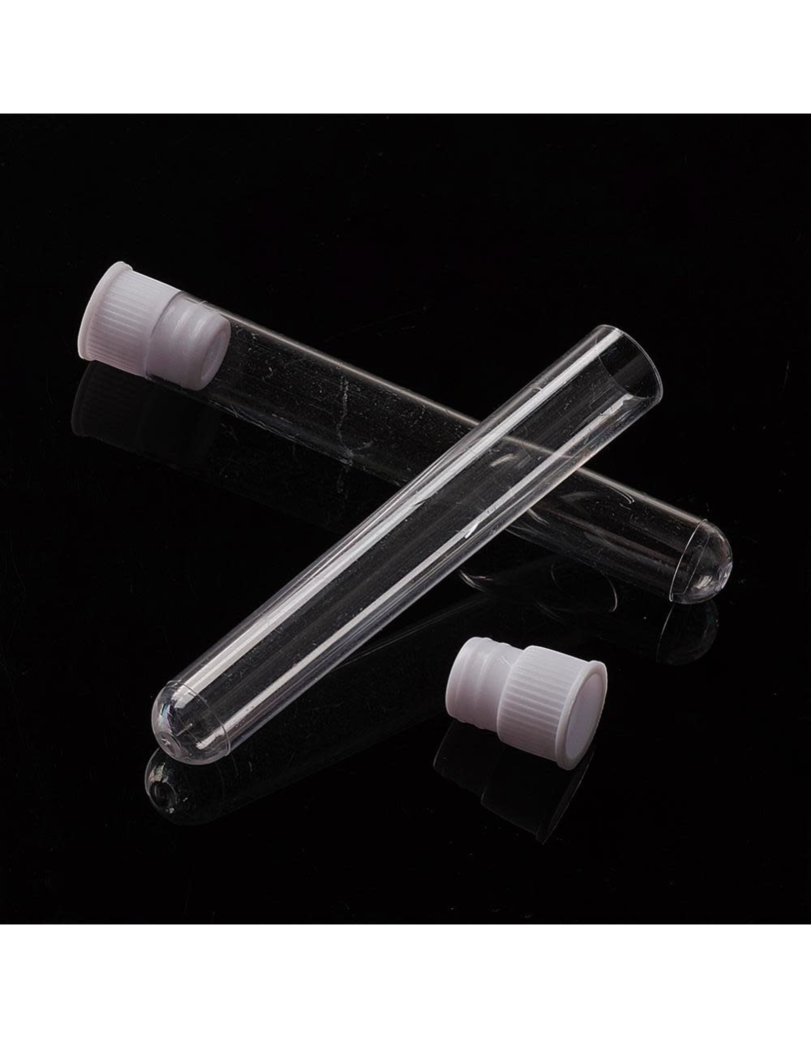 Plastic Bottle with Plastic Stopper Clear  83x12mm x10