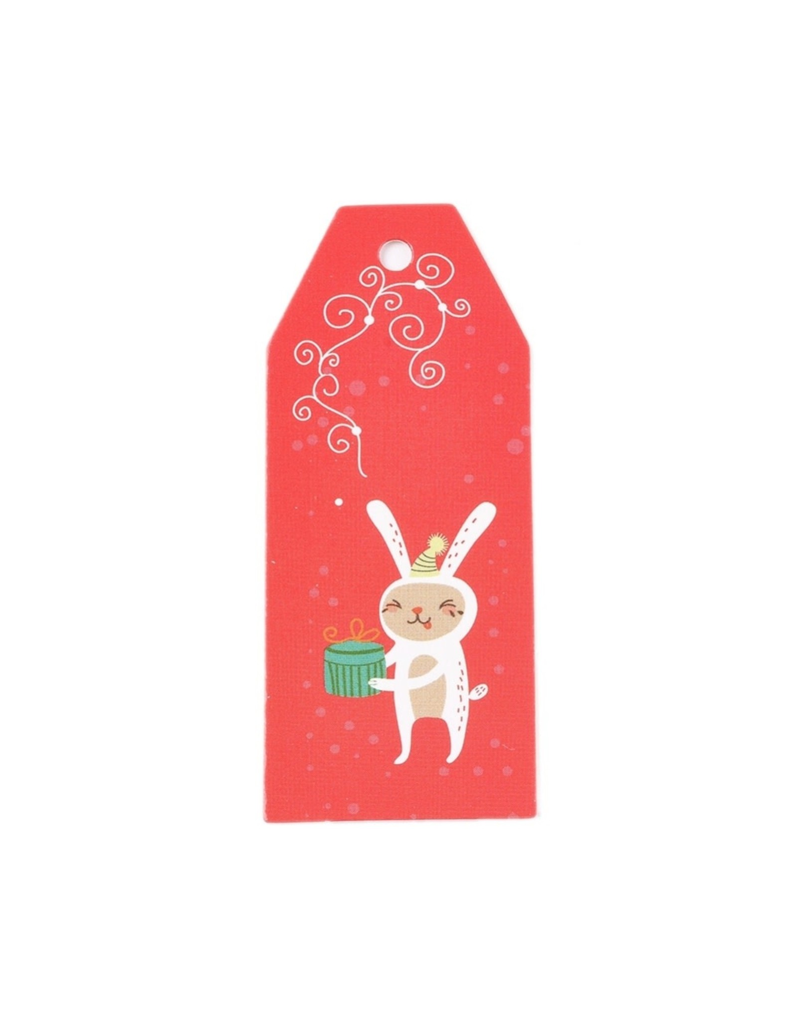 Paper Gift Tag  Rabbit  60x25mm  x10