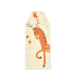 Paper Gift Tag  Reindeer  60x25mm  x10