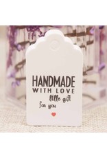 White Paper Gift Tag  Made with Love   50x30mm  x10
