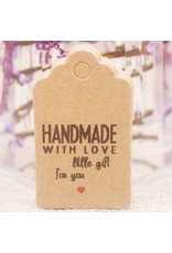 Kraft Paper Gift Tag  Handmade with Love   50x30mm  x10