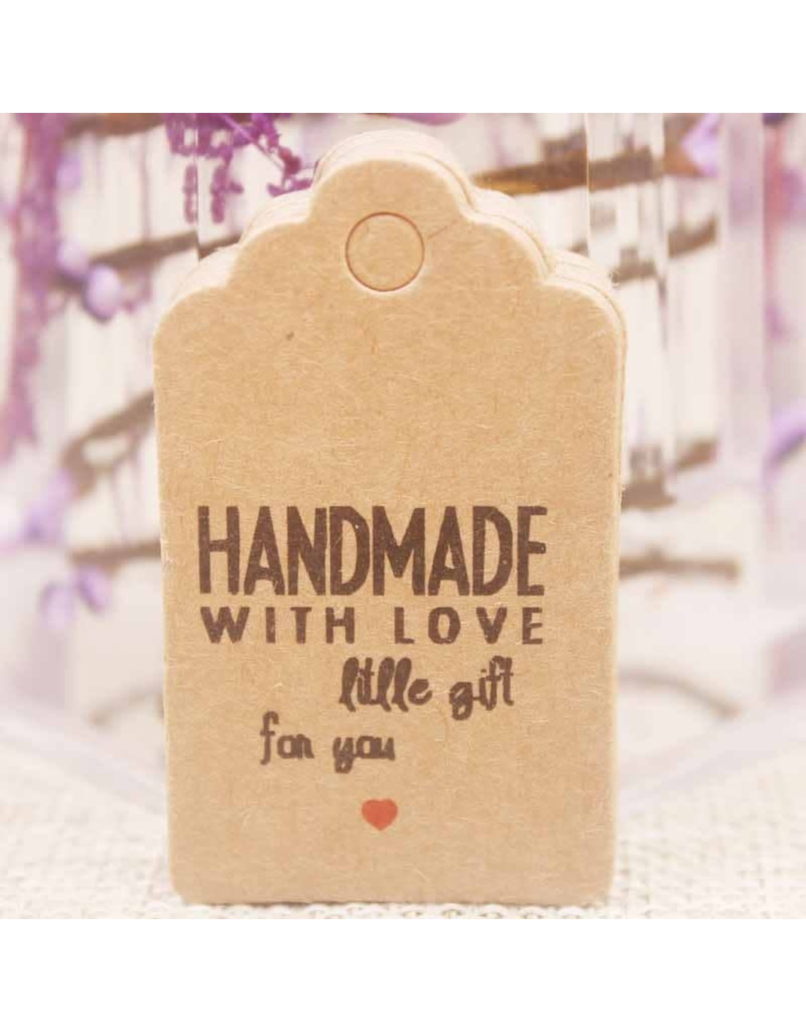 Kraft Paper Gift Tag  Handmade with Love   50x30mm  x10