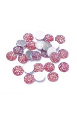 Druzy Round  Resin Cabochon 12x3mm Red  x10