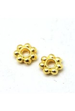 Daisy Spacer Bead Gold 4mm x100 NF