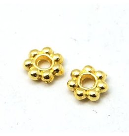 Daisy Spacer Bead Gold 4mm x100 NF