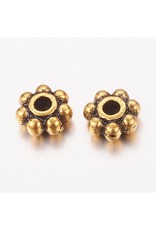 Daisy Spacer Bead Antique Gold 4mm x100 NF