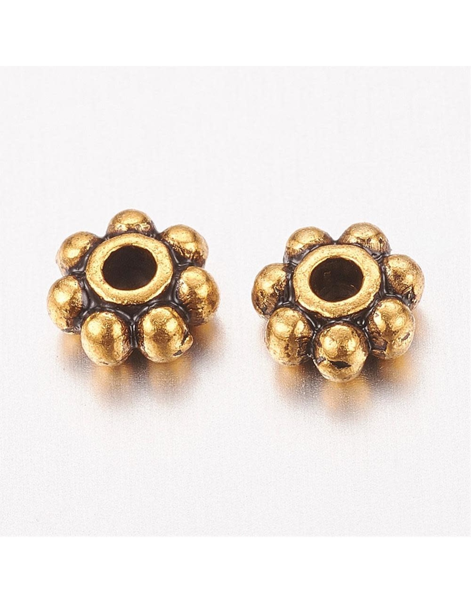 Daisy Spacer Bead Antique Gold 4mm x100 NF