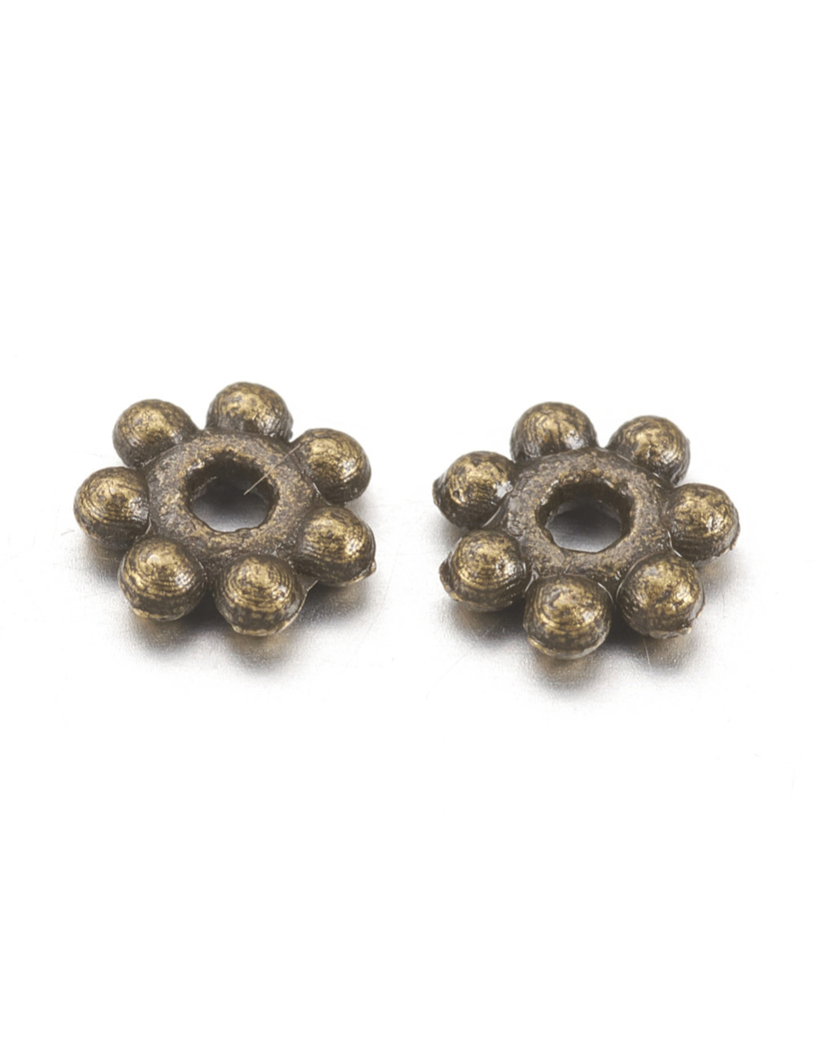 Daisy Spacer Bead Antique Brass 4mm x100 NF