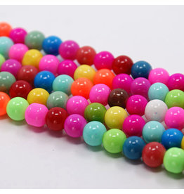 8mm  Round   Glass Pearl Mix  approx  x52