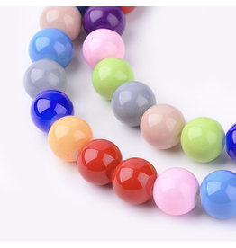10mm  Round   Glass Pearl Mix  approx  x40