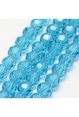 6mm Round  Transparent Aqua Blue   x95