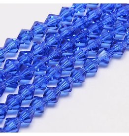 4mm Bicone  Sapphire Blue   'AA'  Grade  x95