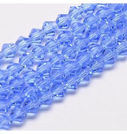 4mm Bicone  Light Sapphire Blue   'AA'  Grade  x95