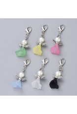 Angel Zipper Pull 40mm Mixed  Antique Silver x5