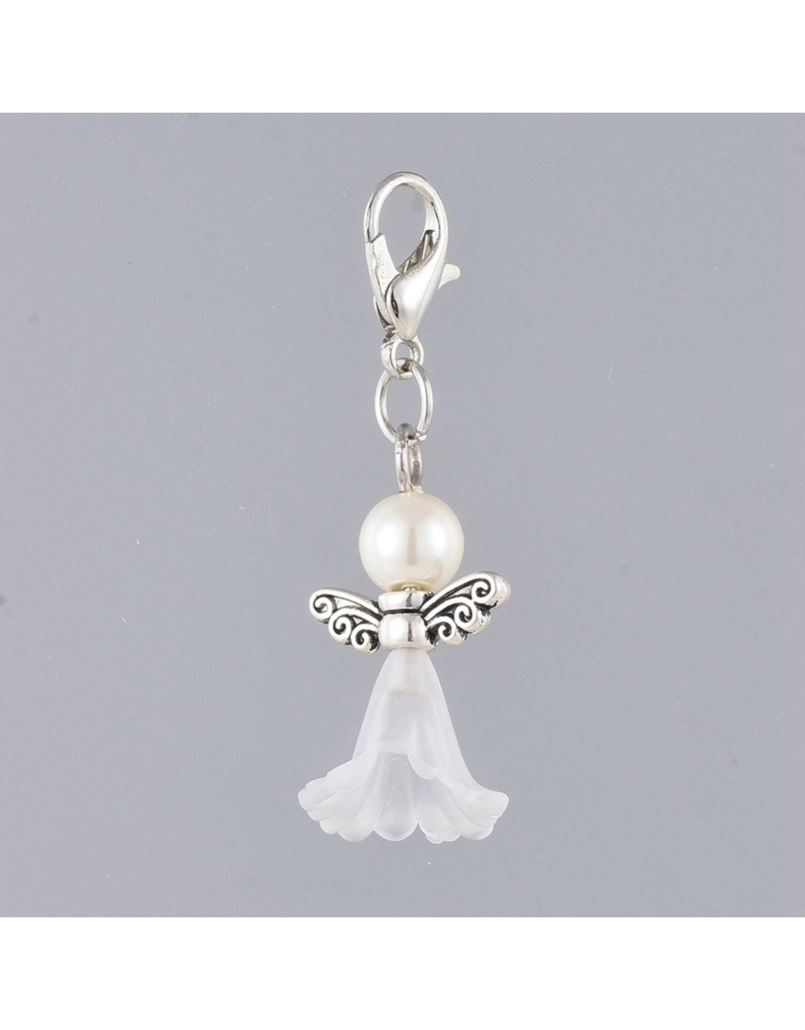 Angel Zipper Pull 40mm Mixed  Antique Silver x5
