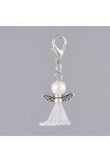 Angel Zipper Pull 40mm Mixed  Antique Silver x5