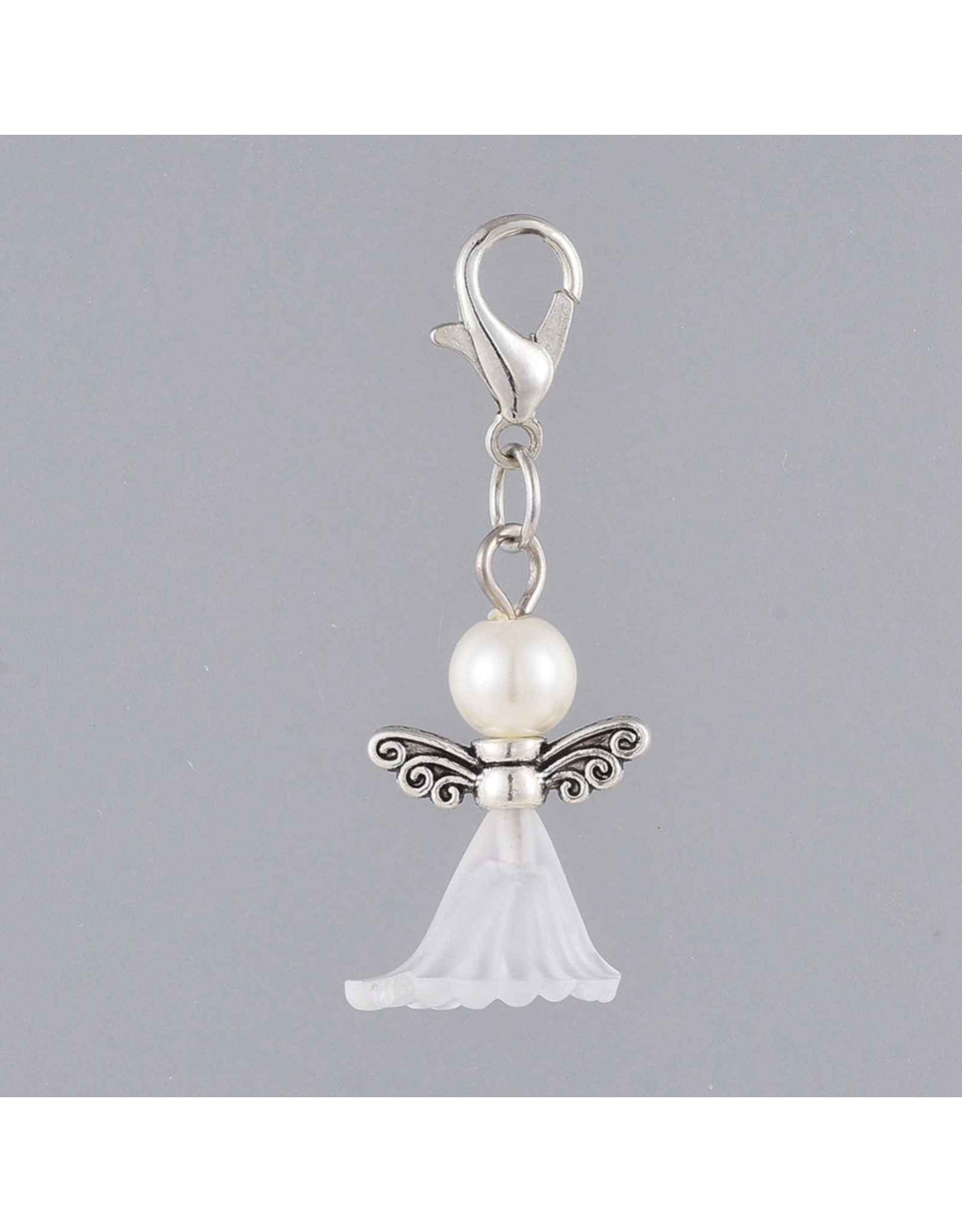 Angel Zipper Pull 40mm Mixed  Antique Silver x5