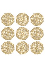 Octagon Link Filigree  35mm Gold  x5