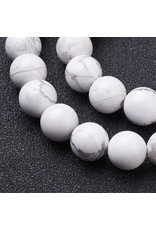 Howlite  8mm  White/Grey  15â€ Strand  approx  x46 Beads