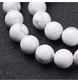 Howlite  8mm  White/Grey  15" Strand  approx  x46 Beads