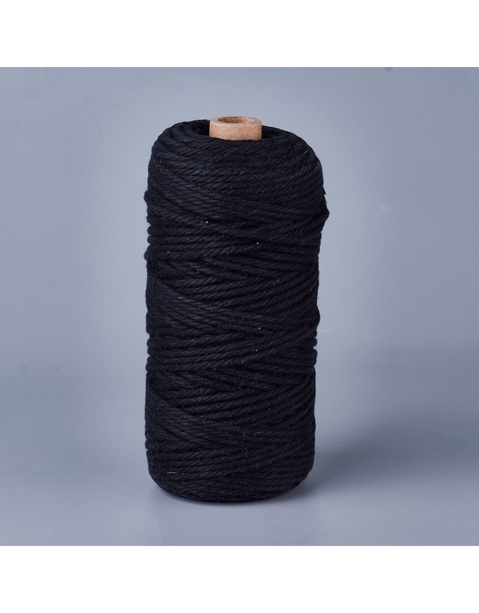 Cotton Cord  3mm  Black  x100m