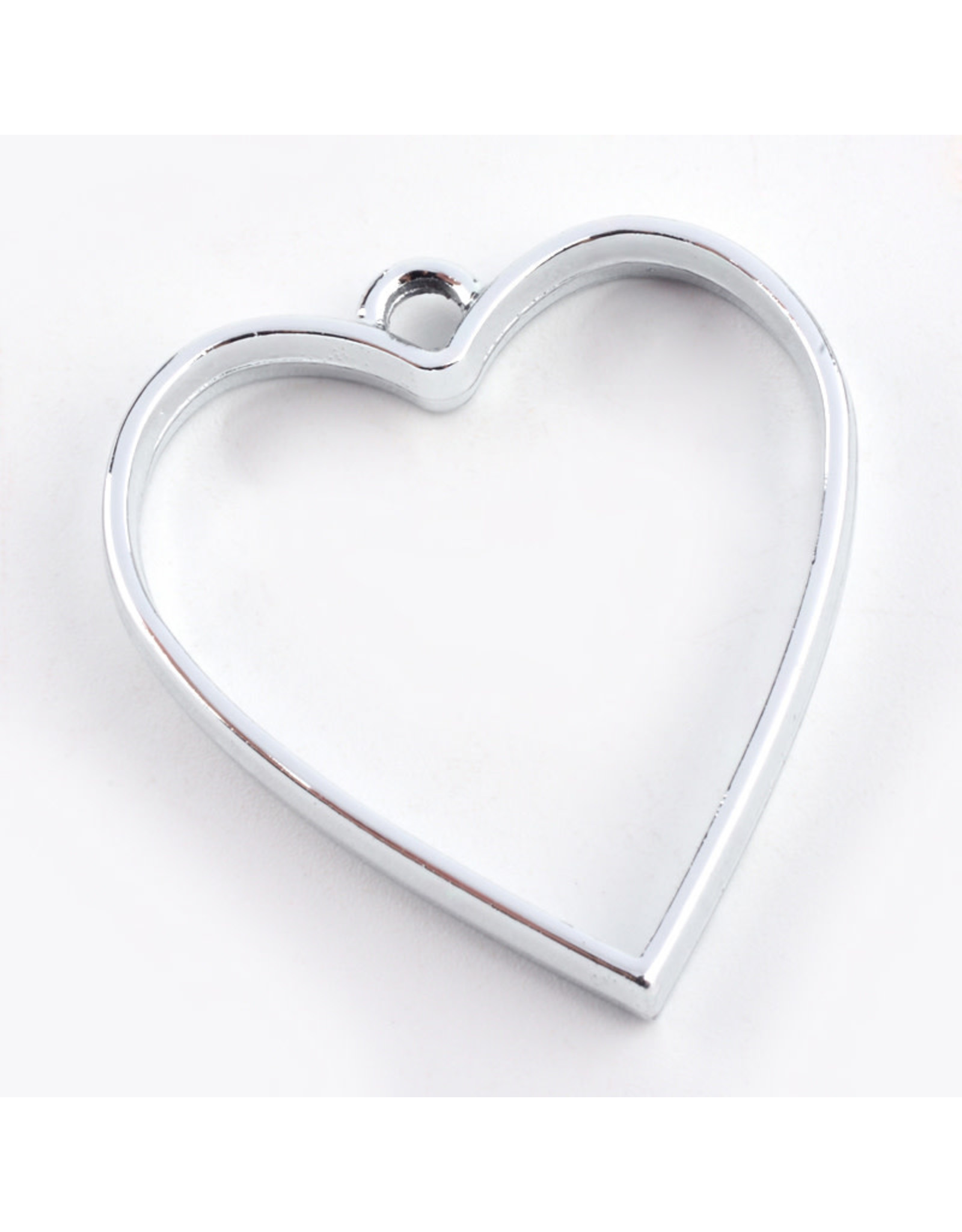 Heart 34x30x4mm  Platinum  x5 NF