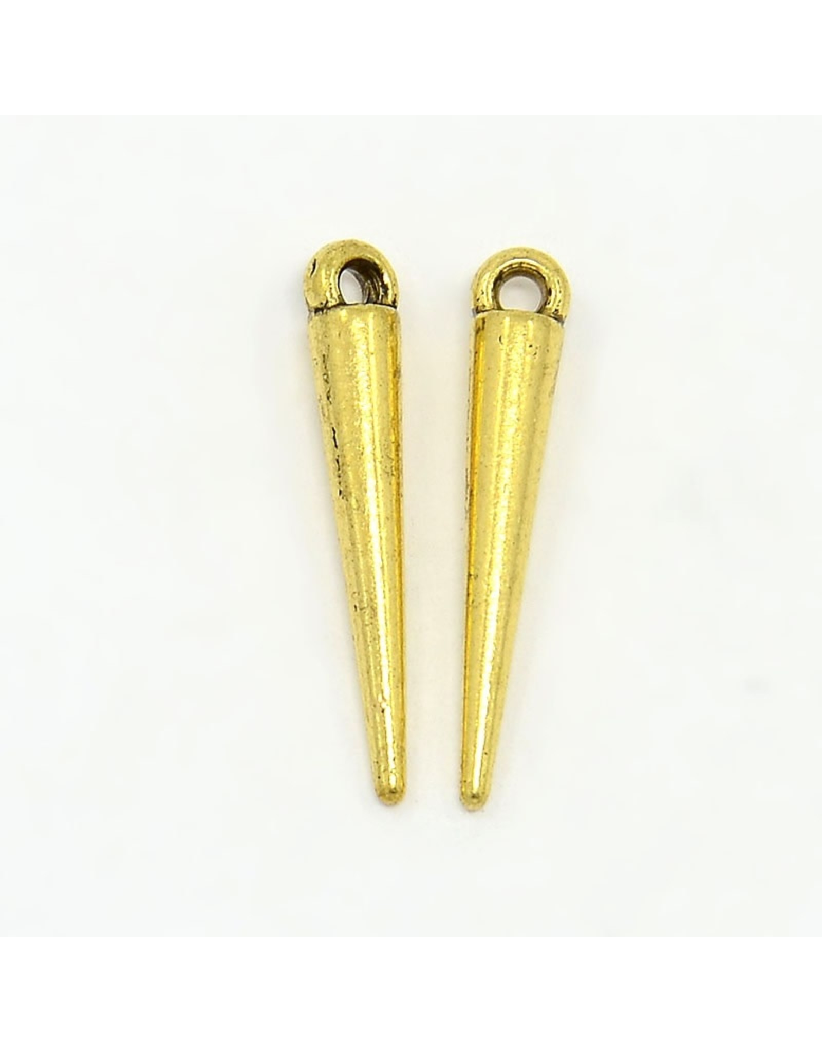 Spike Pendant Antique Gold 21x3mm  x10  NF