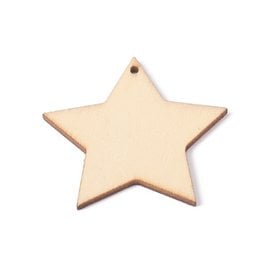 Wood Star Natural  49mm  x10