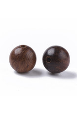 8mm Wood Round Bead Red Brown x100