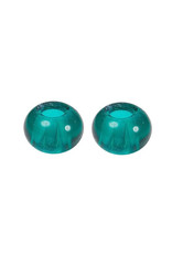 Rondelle  15x10mm Teal Green  x10