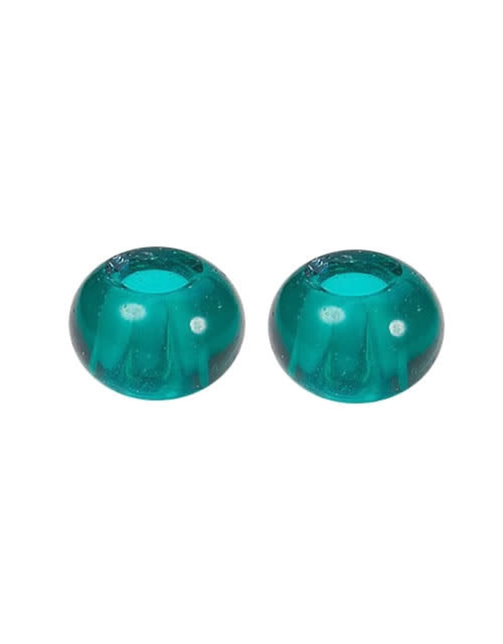 Rondelle  15x10mm Teal Green  x10