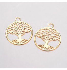 Tree of Life  24x20mm  Gold  NF  x6