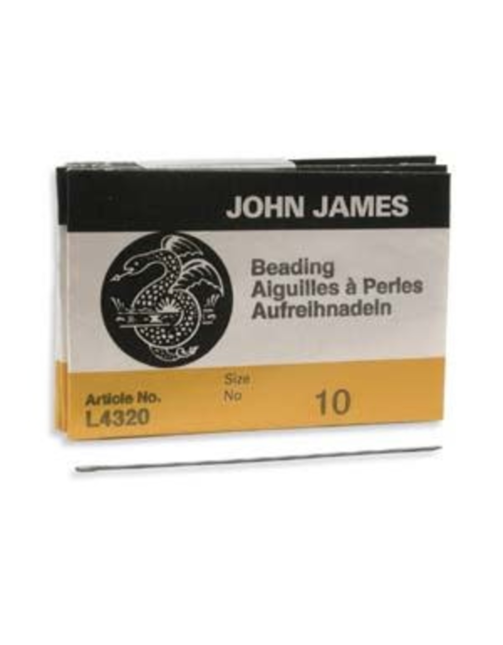 John James English Beading Needle Size 10 2.25"  x25