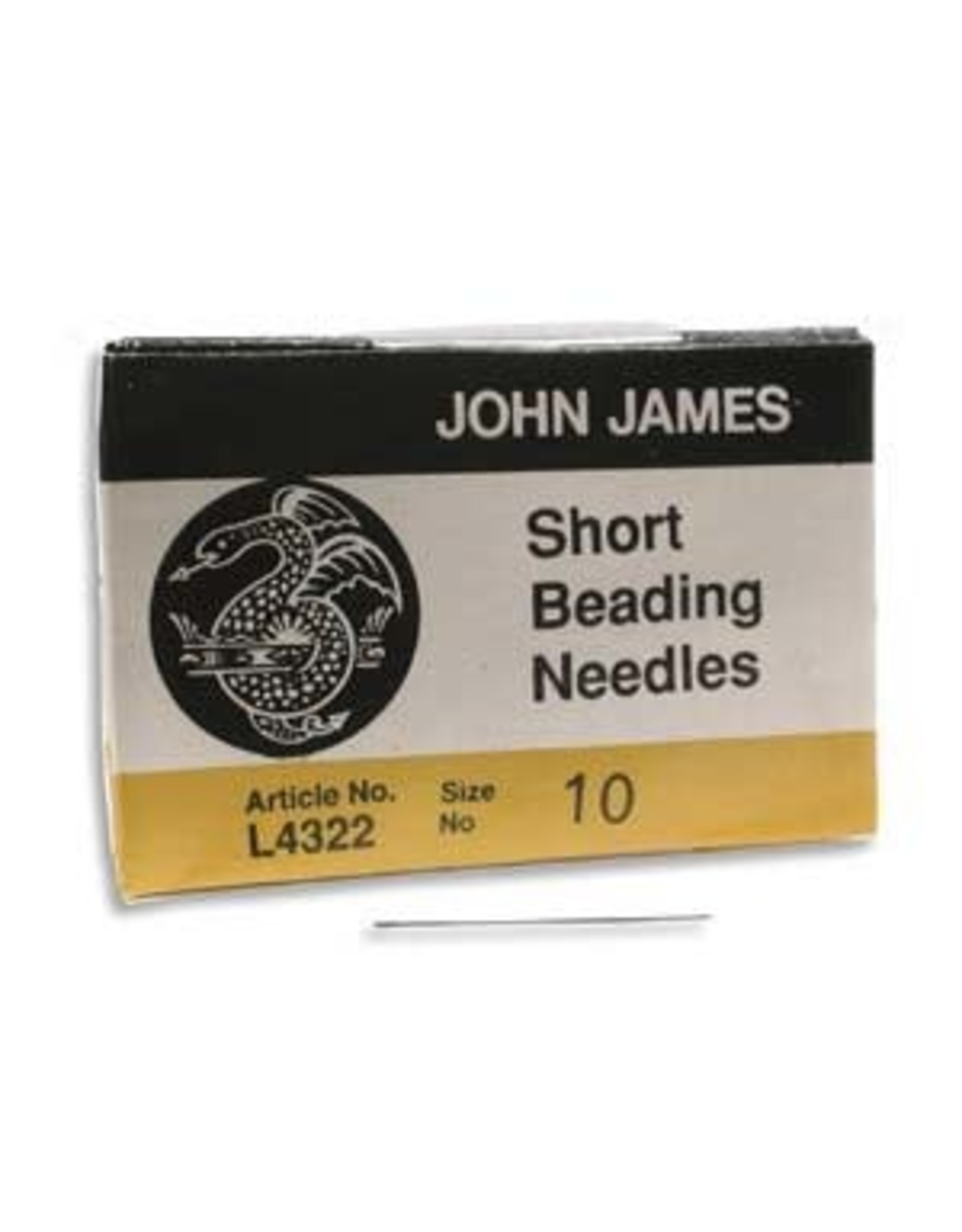 John James English Beading Needle Size 10 Short  1.25"   x25