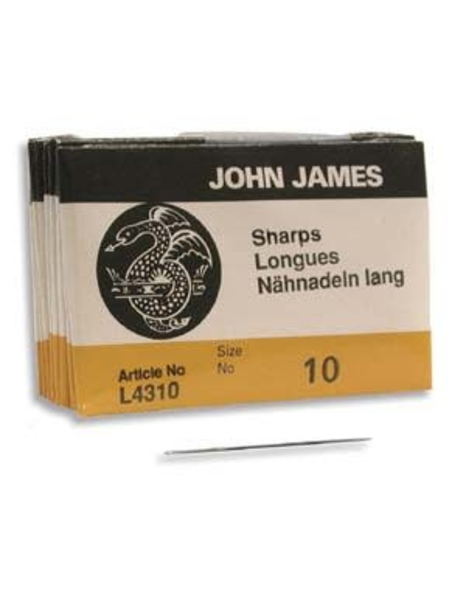 John James Beading Needle Size 10 Short  Sharps  1.25"   x25